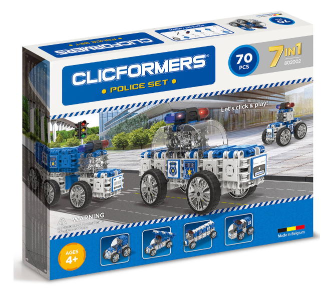 Clicformers Police Car and Wheels 72 Pieces