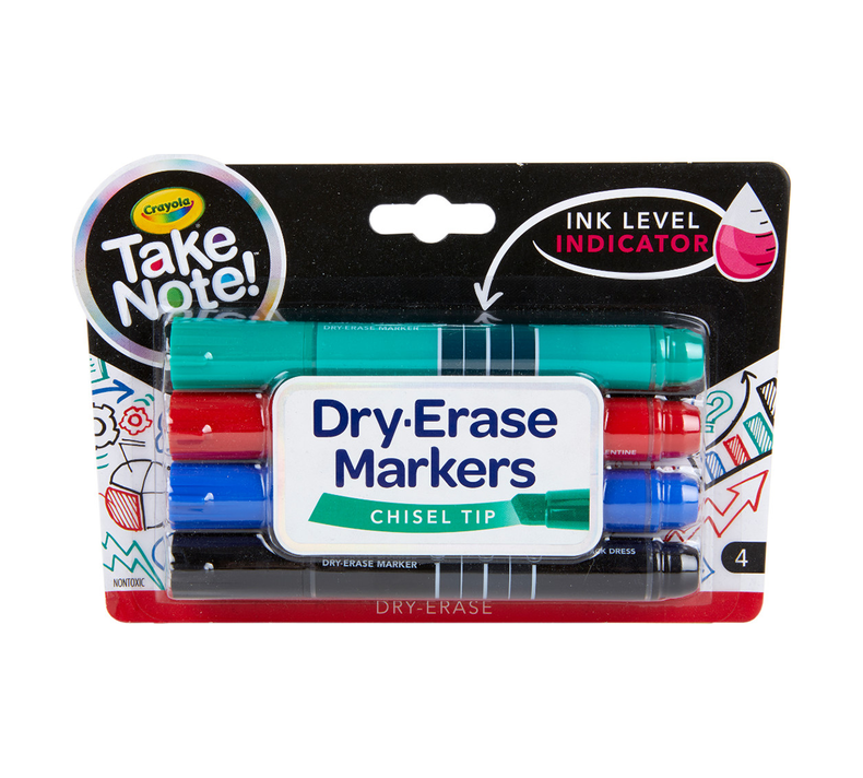 Dry Erase Markers Chisel Tip - 4 pc