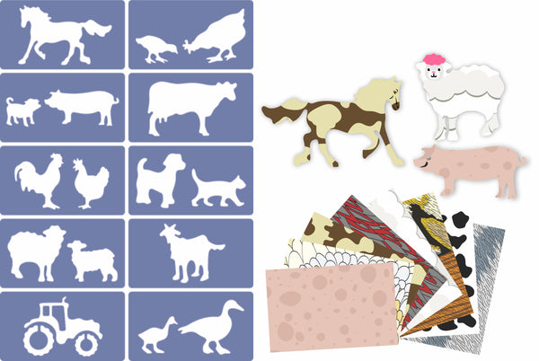 Barnyard Stencils &amp; Paper Set – Educational Toy Outlet