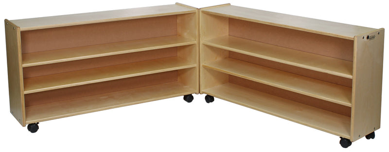 Adjustable 2 Shelf Storage - Low Narrow Hinged Units