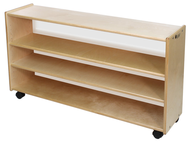 Adjustable 2 Shelf Storage - Low Narrow With Acrylic Back
