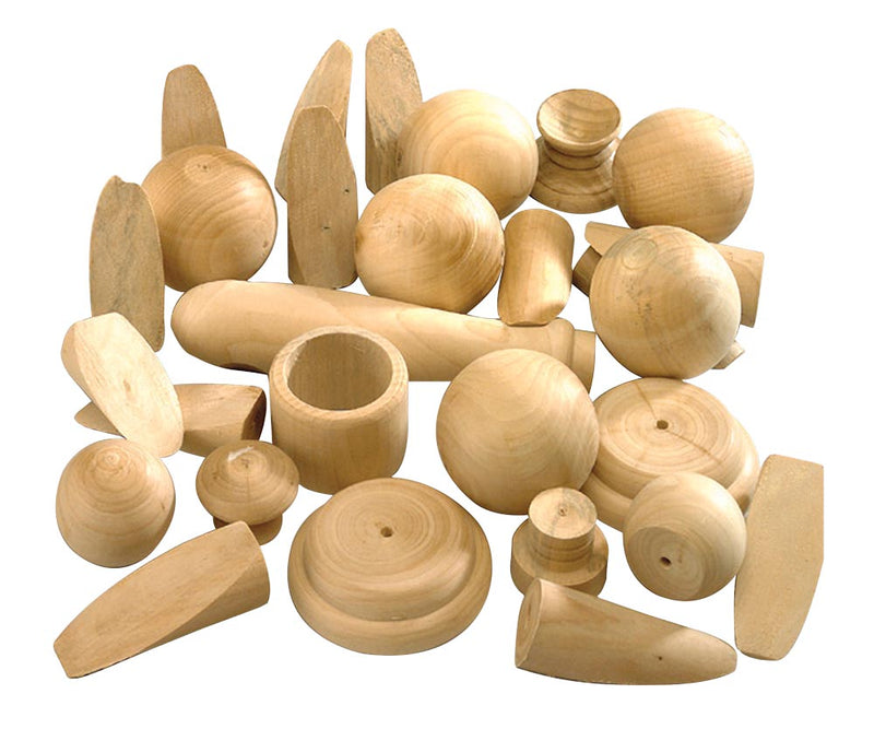 Natural Wood Turnings - Assorted Shapes - 5 lbs