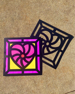 Stained Glass Heart Frames - 24 pc