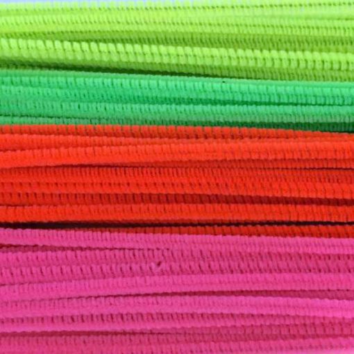 Neon Pipe Cleaners Assorted Colors - 4mm X 12