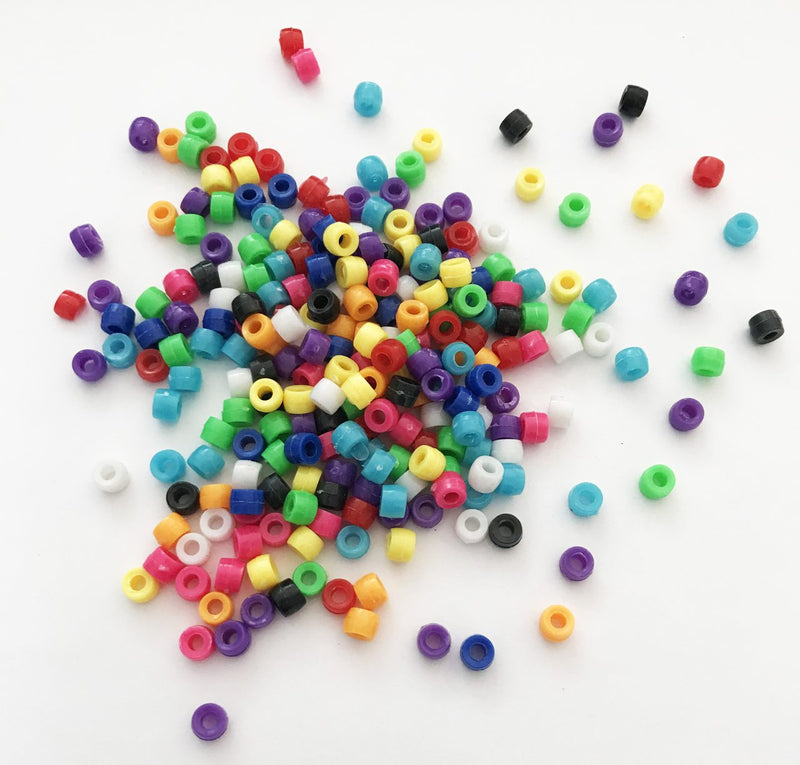 Pony Beads Assorted Colors - 5x7mm - 1000 pc
