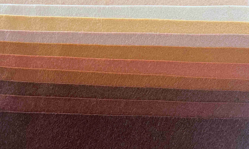 Felt Sheets 9x12 - Multicultural Colors - 10 pc