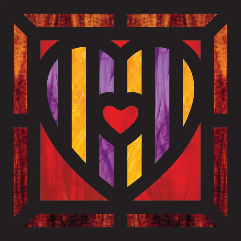 Stained Glass Heart Frames - 24 pc