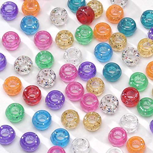 Pony Beads Glitter - 6x9mm - 1000 pc
