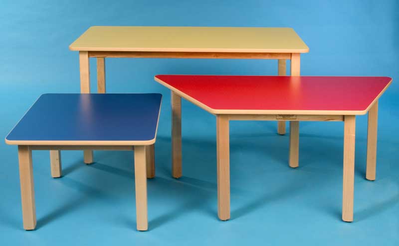 Wooden Trapezoid Table 24