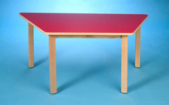 Wooden Half Round Table 24" X 48" - Blue-  26" Legs