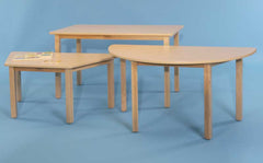 Wooden Trapezoid Table 24" X 48" - Blue - 22" Legs
