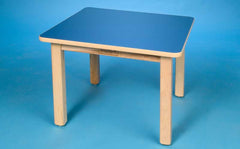 Wooden Half Round Table 24" X 48" - Blue - 24" Legs