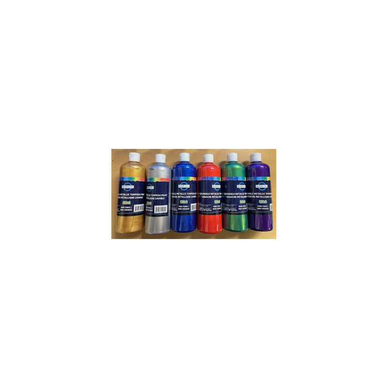 Metallic Liquid Tempera Paint Set - 6 x 500ml