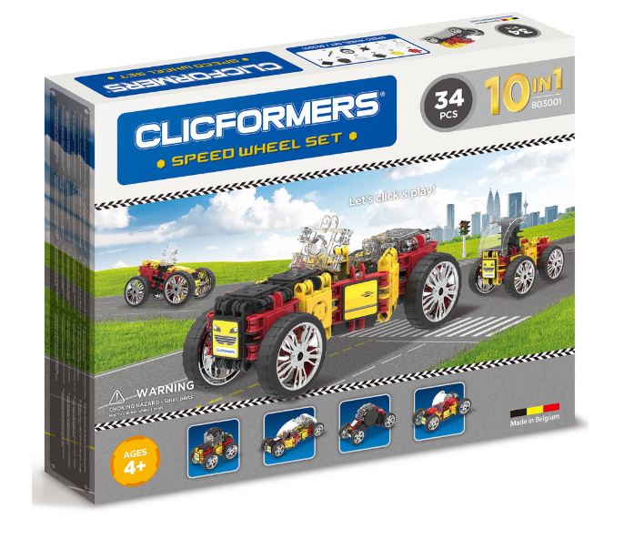 Clicformers Speed Wheel Multicolor Building Set 34 Pieces
