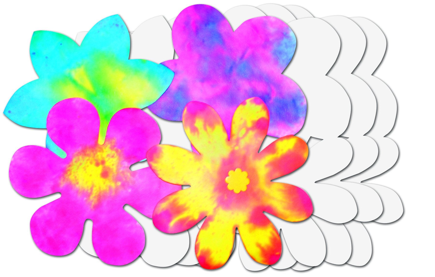 Color Diffusing Paper Flowers - 80 pc