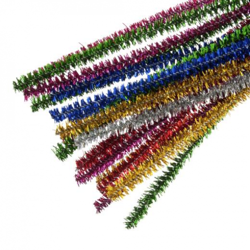 Glitter Pipe Cleaners - Assorted Colors - 12