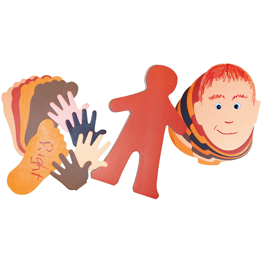 Human Paper Shapes Kit 40 Bodies, 50 Faces, 35 Hands & 35 Feet ...