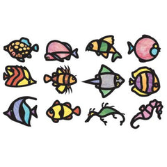 Tropical Fish Stained Glass Frames - 24 pc