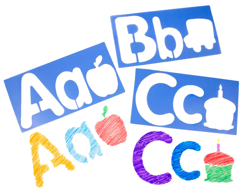 Big Alphabet and Picture Stencils - 26 pc