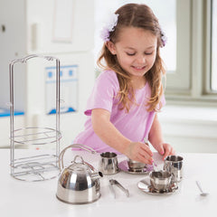 Stainless Steel Tea Set And Storage Stand