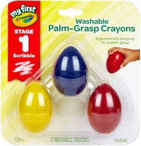 Palm Grip Crayons #1 - 3 pc (Blue, Red, Yellow)