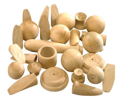 Natural Wood Turnings - Assorted Shapes & Sizes - 18 Lbs