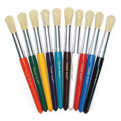 Round Stubby Brushes Assorted Colors - 10 pc