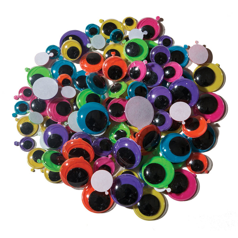 Wiggly Eyes Full Color 1000 pc - 8,10,12,15mm