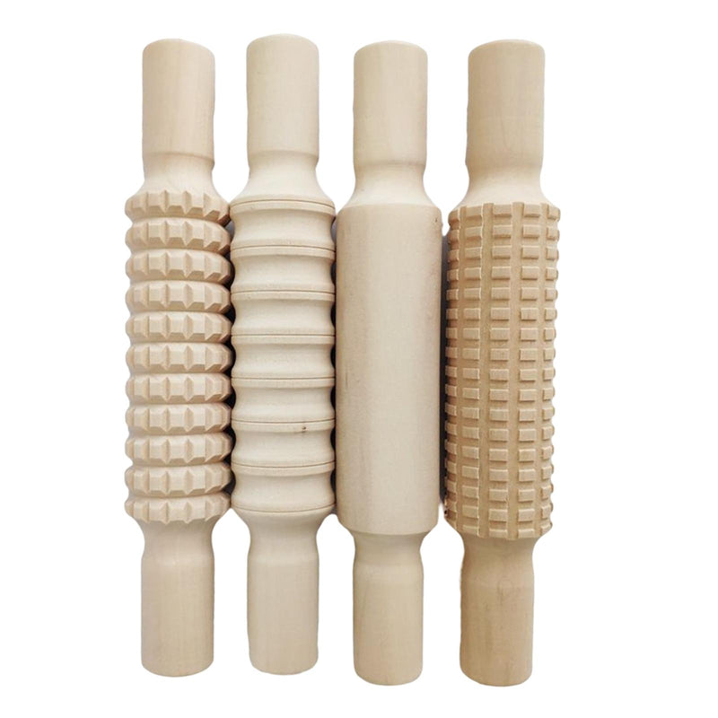Wooden Clay Rolling Pins - 4 pc