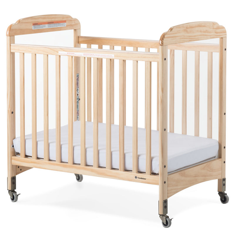 Next Gen Serenity Fixed-Side Compact Clearview Mobile Crib, Natural