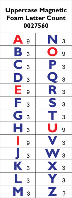Magnetic Foam Uppercase Letters - 108 characters - Size 2"