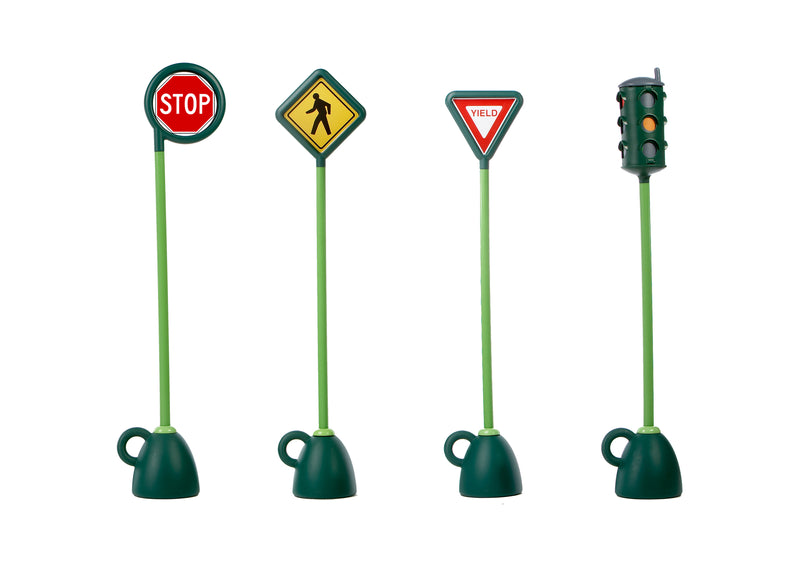 Signage Set - 4 Pc (Light, Stop, Yield, Crosswalk)