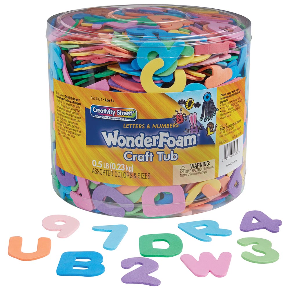 Foam Tubs Letters and Numbers - 1/2 LB