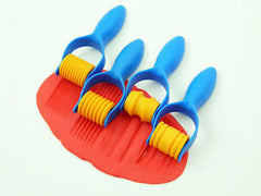 Plastic Clay Roller And Patterns - 4 pc