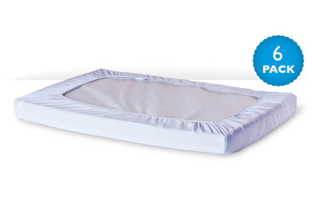 Safefit Elastic Compact Fitted Crib Sheet - 6 Pc White